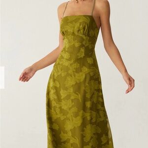 RIHOAS Strapless Olive Floral Dress